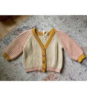 Wild Wawa Rainbow Knit Cardigan Sweater- 6-12m